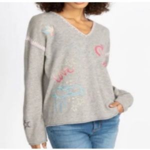 Johnny Was Vneck Cashmere Sweater